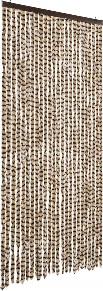 vidaXL Perdea pentru insecte, bej și maro, 100x230 cm, chenille