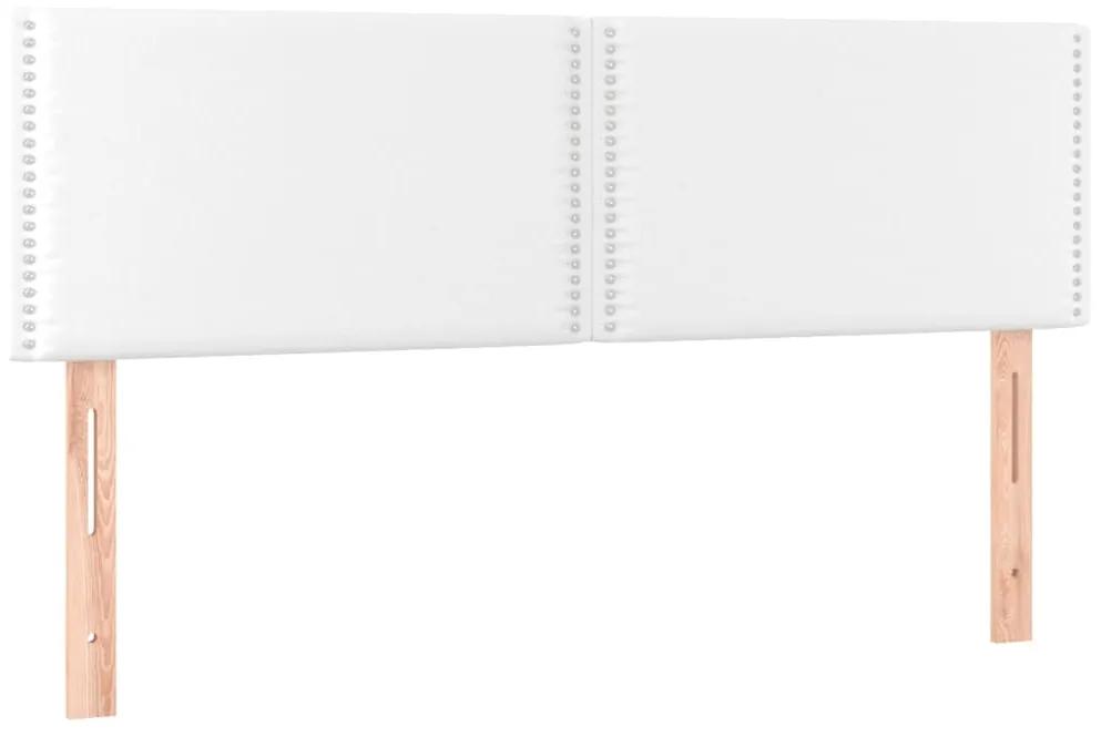 345933 vidaXL Tăblii de pat, 2 buc., alb, 72x5x78/88 cm, piele ecologică