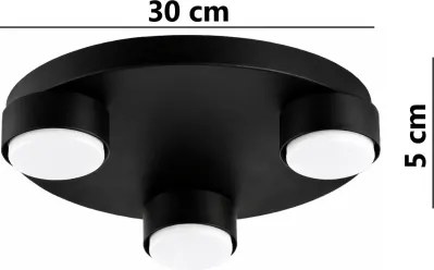 Brilagi - Plafonieră LED MONO 3x GX53/30W/230V, Ø 30 cm, negru