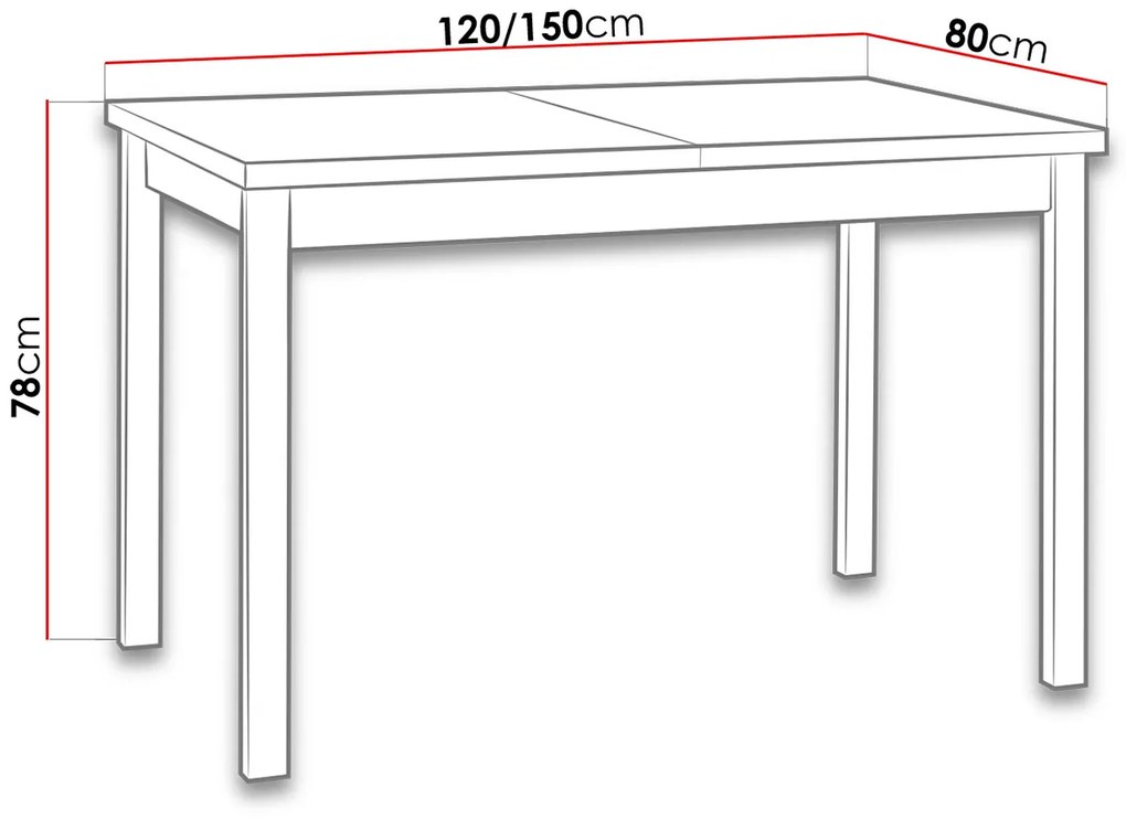 Masă sufragerie extensibilă Deasal 80 x 120 150 I (Stejar artisan + Alb) (pentru 2-6 persoane). 1105365