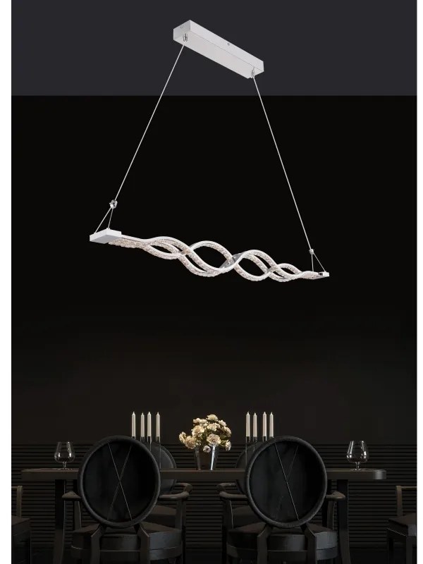 Lustra suspendata LED dimabila cu telecomanda design modern PILLA crom 67109-30 GL