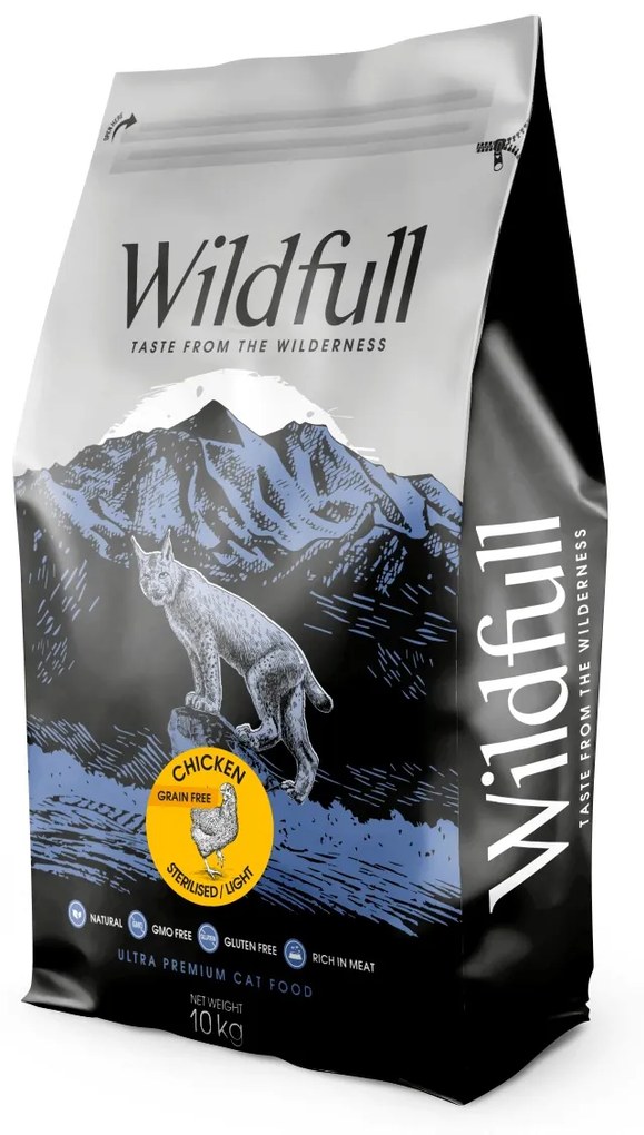Wildfull Cat Sterilized, Light - Hrana uscata ultra-premium - Pui - 10kg
