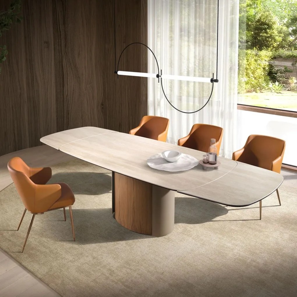 Masa extensibila cu blat din marmura portelanata 1162