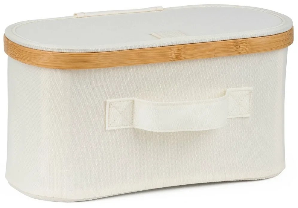 Cutie de depozitare G21 30 x 15 x 15 cm, dinbambus cu capac, bejz