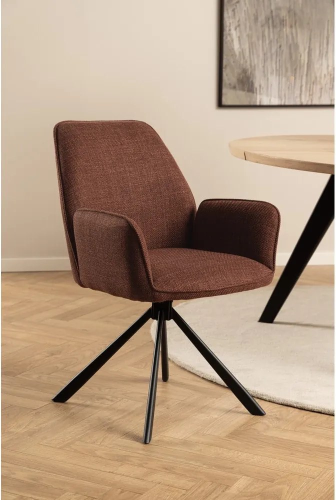 Set de scaune de sufragerie cărămiziu cu cotiere 2 buc. tapițat Glenda – Actona