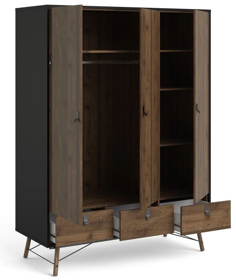 Șifonier Tvilum Ry, maro închis-negru