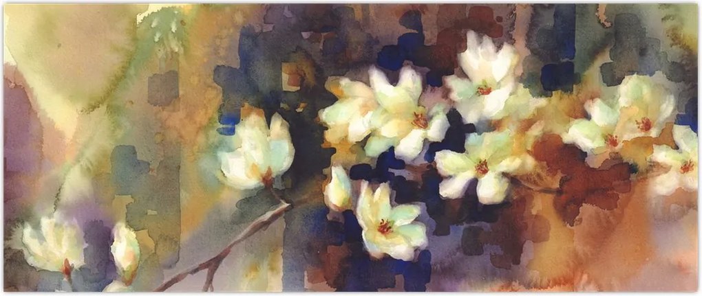 Tablou - Magnolii albe, pictură (120x50 cm)