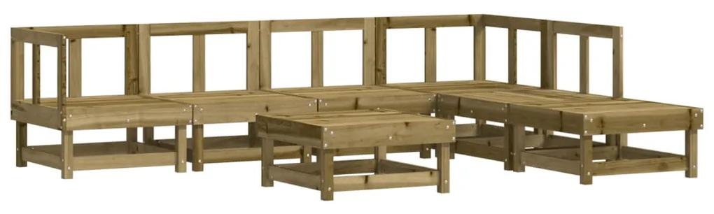 3186409 vidaXL Set mobilier de grădină, 7 piese, lemn de pin tratat