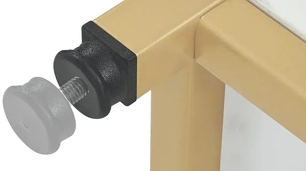 RAAU210 - Raft, 80 cm pentru salon cosmetica, birou, hol, living, baie - Alb imitatie de marmura - Auriu