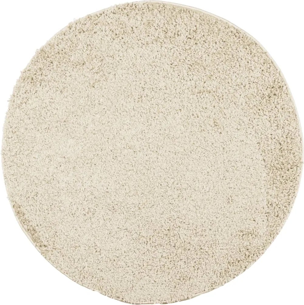 vidaXL Covor pufos "PAMPLONA" cu fire înalte, auriu modern, Ø 160 cm