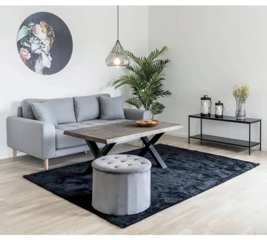 442746 House Nordic Taburet puf cu depozitare „Arya”, gri închis