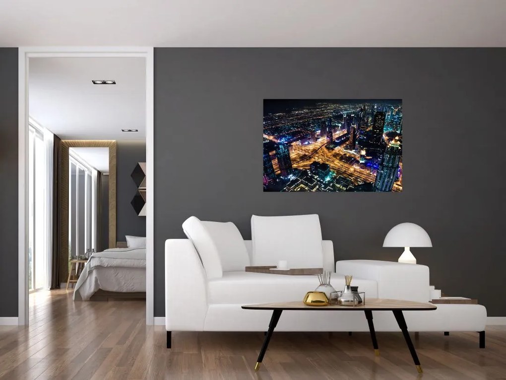 Tablou cu oraș nocturn (90x60 cm)