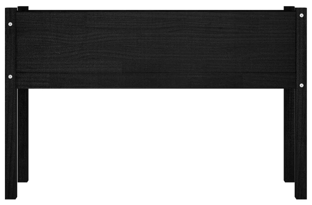Jardiniera de gradina, negru, 110x31x70 cm, lemn masiv de pin 1, Negru