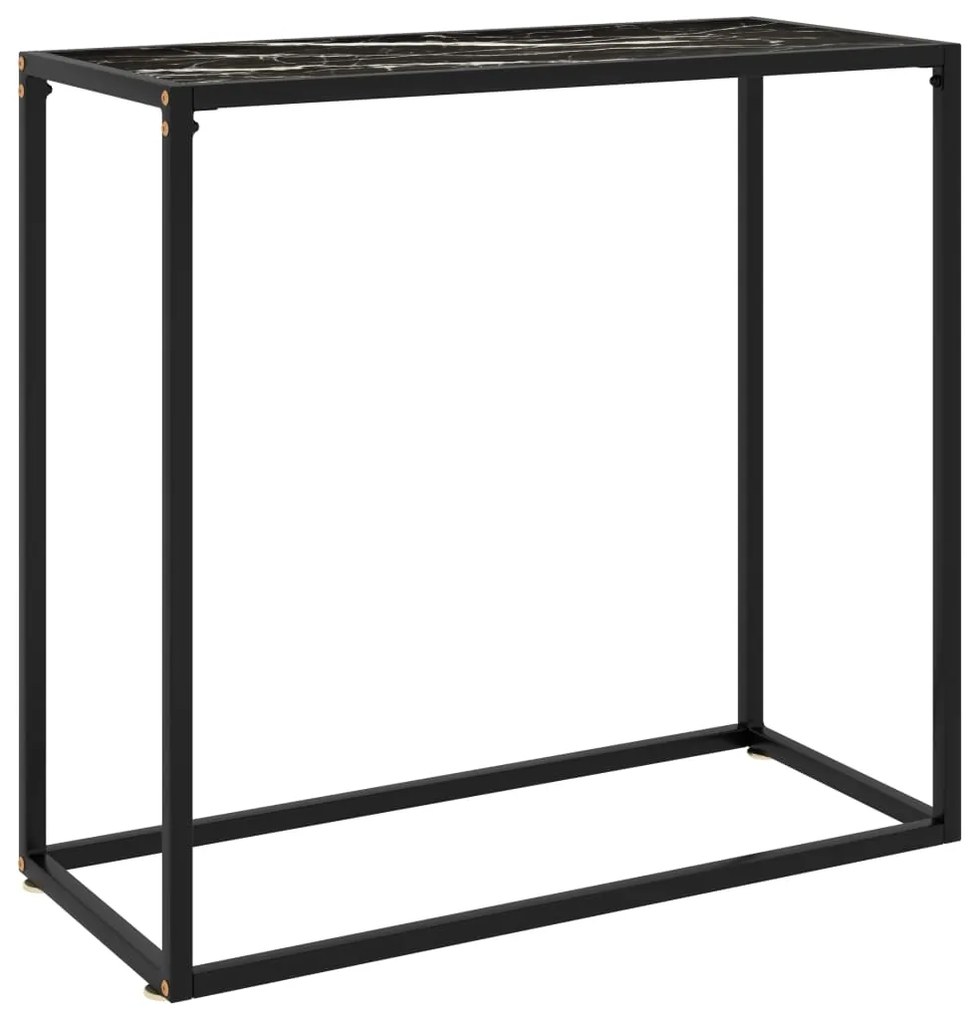 vidaXL Masă consolă, negru, 80x35x75 cm, sticlă securizată