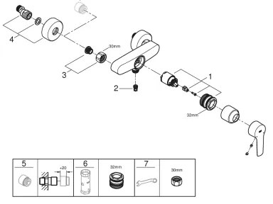 GROHE START - baterie de duș DN 15, neagră 242082432