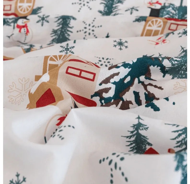 Lenjerie de pat din microfibra SNOWY HOUSES alb Dimensiune lenjerie de pat: 70 x 90 cm | 140 x 200 cm