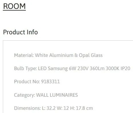 Aplica LED de perete cu suport incarcare telefon ROOM