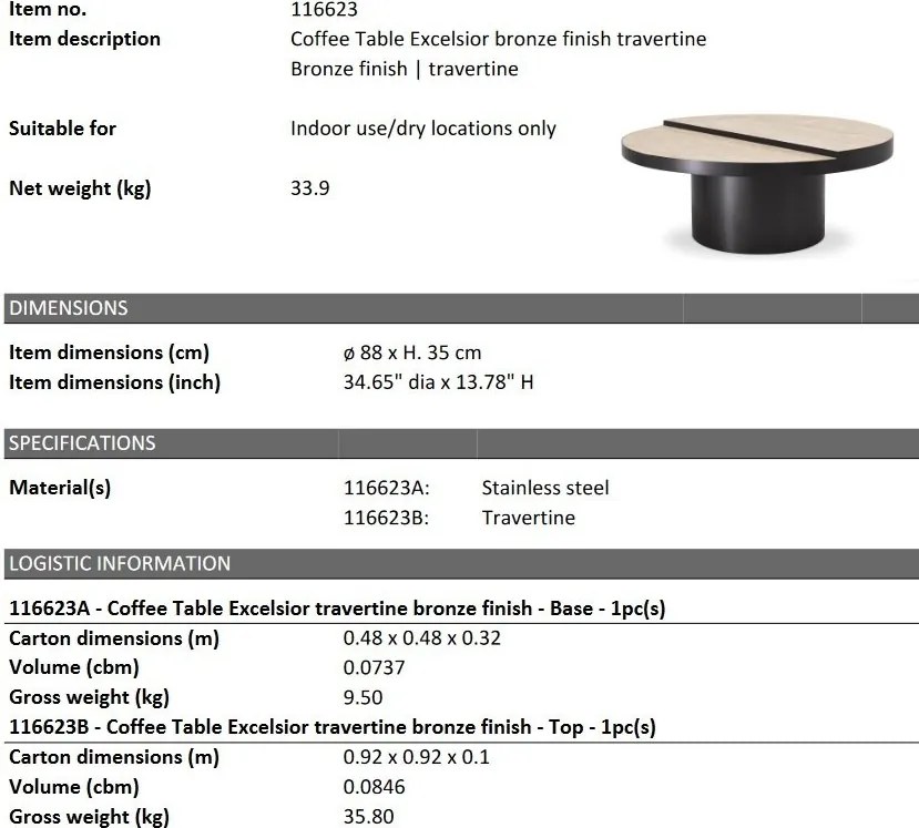 Masuta de cafea design elegant Excelsior