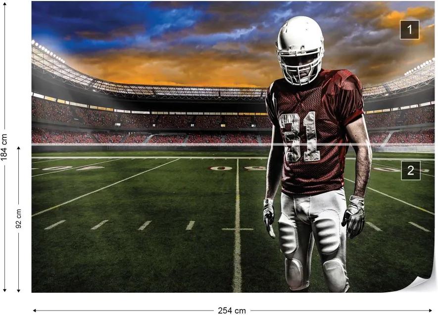 Fototapet GLIX - American Football Player Stadium  + adeziv GRATUIT Tapet nețesute - 254x184 cm