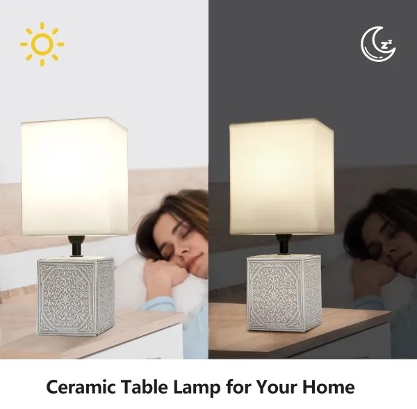 Lampă de masă 1xE14/40W/230V gri/albă Aigostar