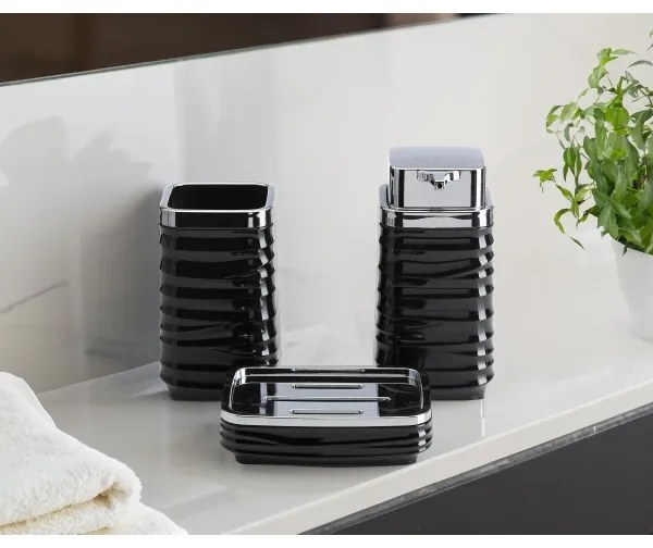 Set de baie WAVE 5 buc. negru/crom