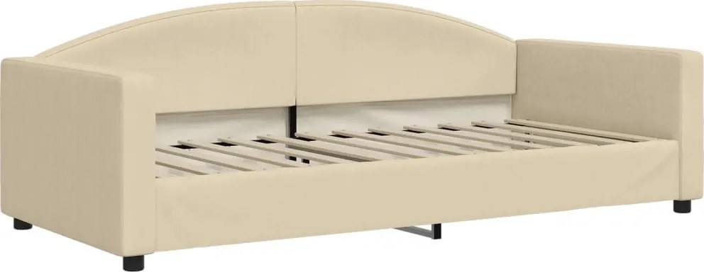 vidaXL Pat de zi, crem, 90x200 cm, material textil