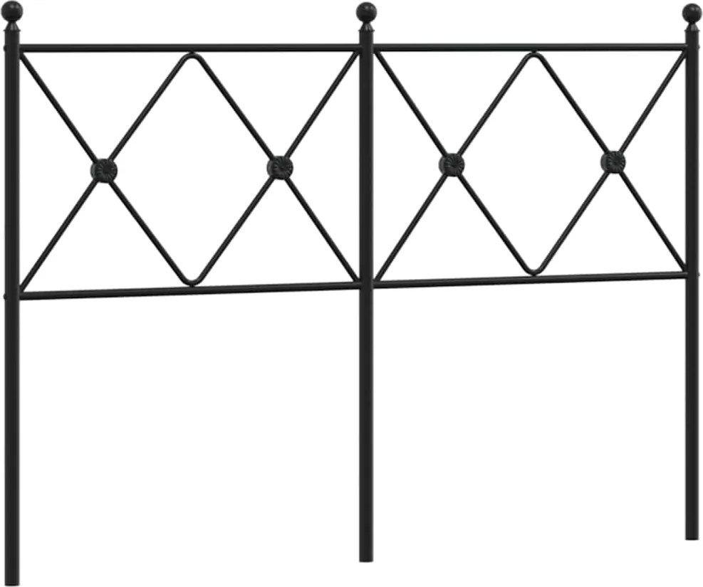 vidaXL Tăblie de pat de schimb metalică, negru, 120 cm