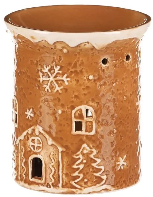 Lampa aromatica ceramica casuta de turtă dulce,maro