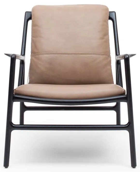 Fotoliu negru-bej cu tapițerie din piele Dedo – Gazzda