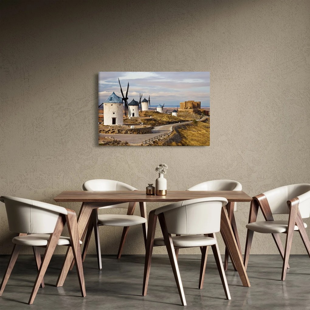 Tablou - Morile de vânt din Consuegra, Spania (90x60 cm)