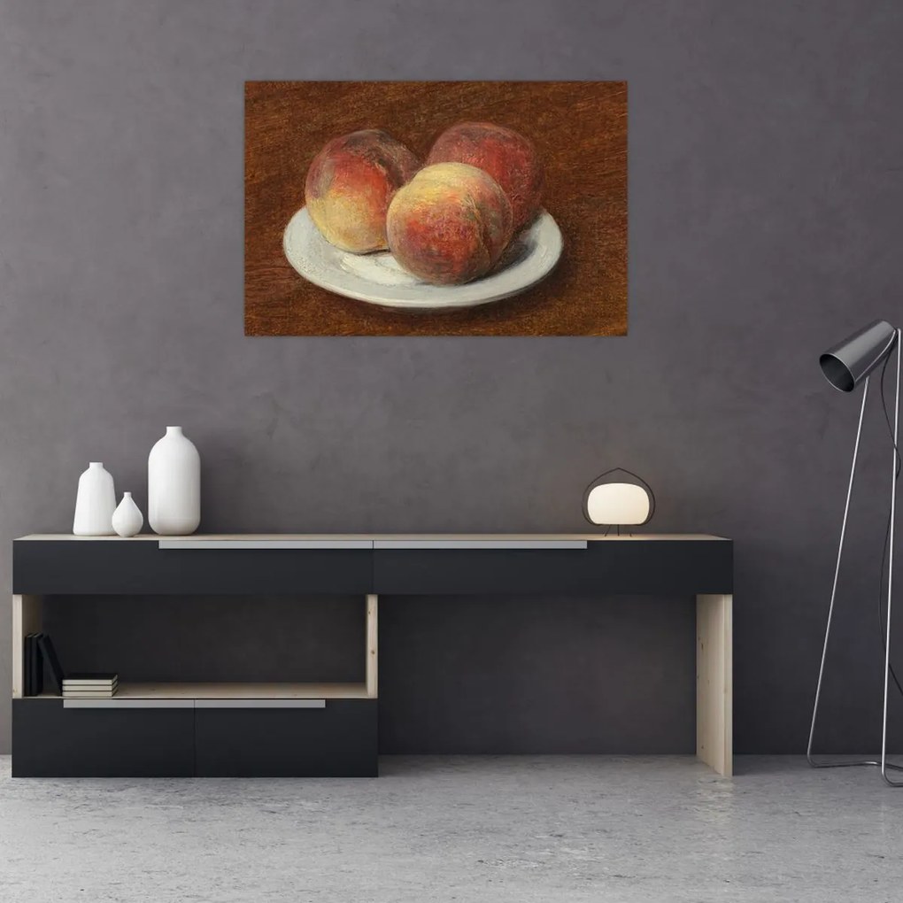 Tablou - Henri Fantin-Latour, Three Peaches on a Plate, reproducere (90x60 cm)