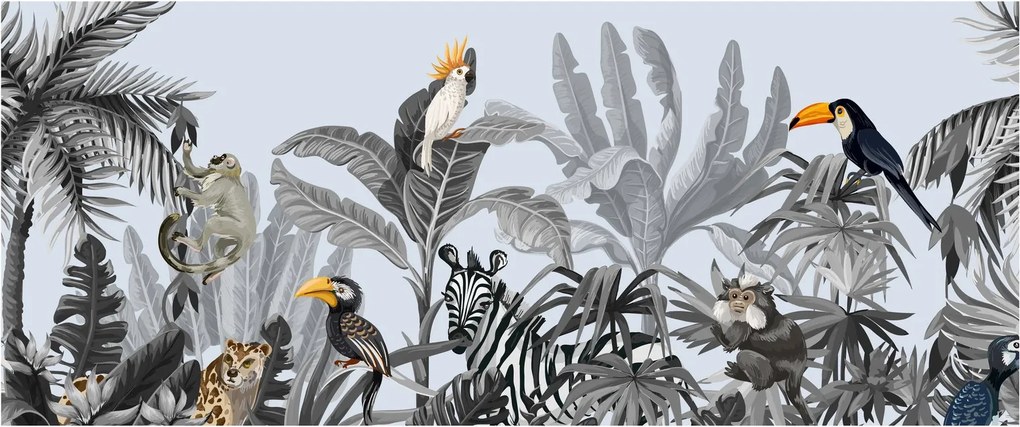 Tablou - Jungla ilustrată (120x50 cm)