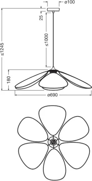 Osram - Pendul pe cablu DECOR RATTAN, 1xE27/15W/230V, Ø 69 cm, bej/negru