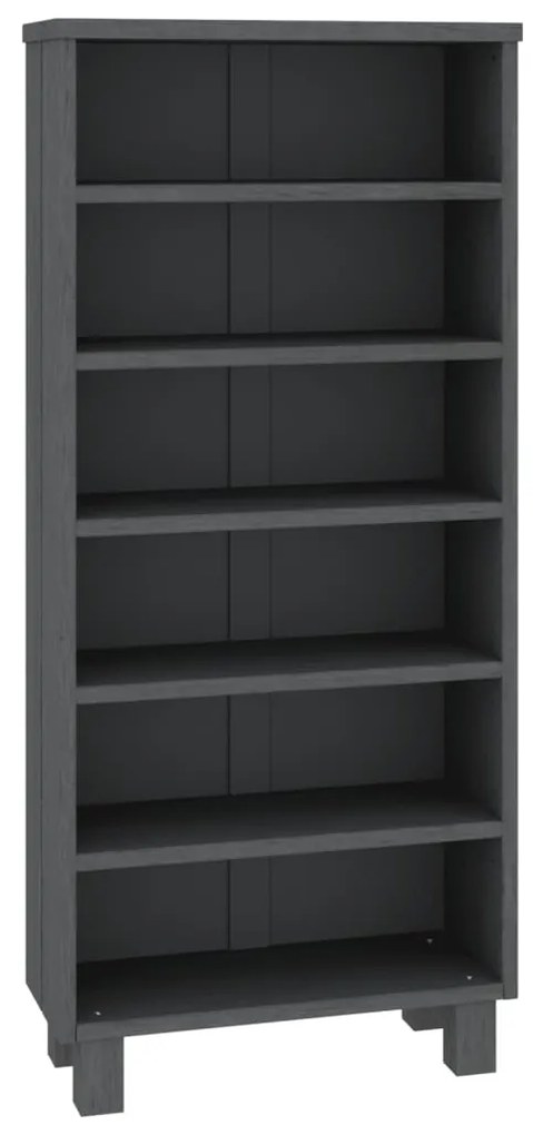 340522 vidaXL Dulap CD-uri „HAMAR”, gri închis 45x18x100 cm, lemn masiv pin