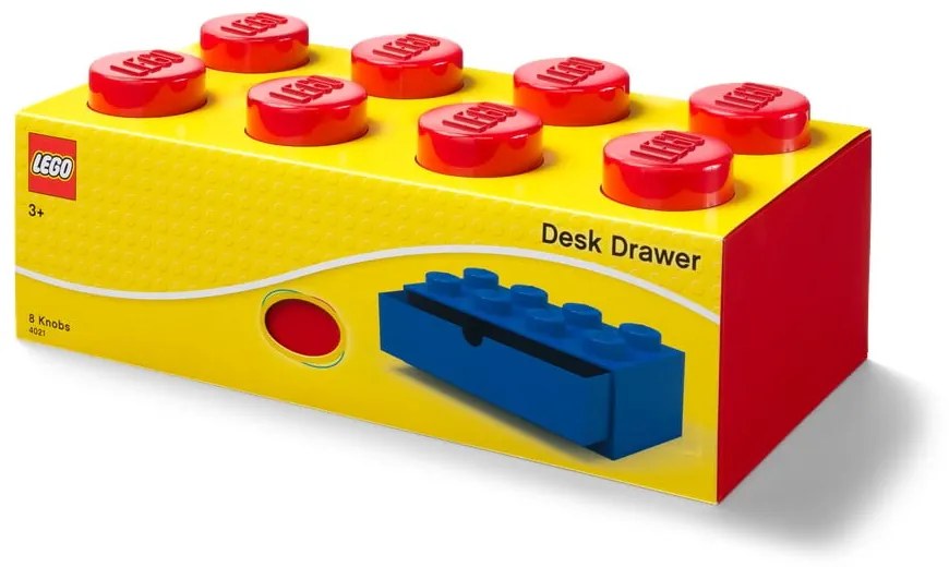 Cutie cu sertar pentru birou LEGO®, 31 x 16 cm, roșu