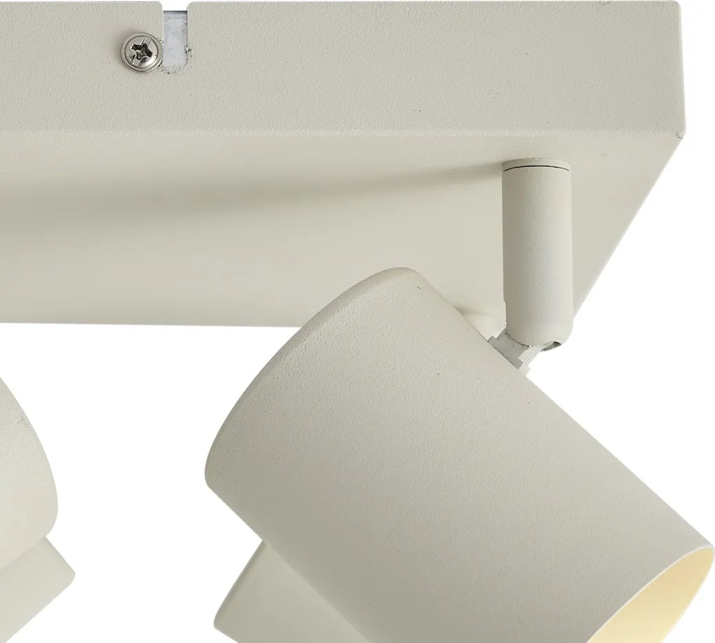 Spot modern de plafon bej cu 4 lumini reglabile - Jeana
