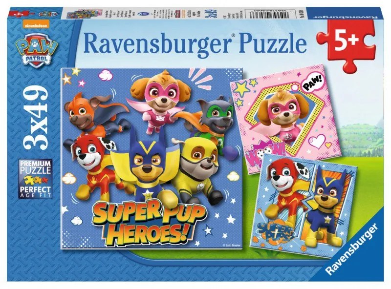 PUZZLE PATRULA CATELUSILOR, 3X49 PIESE - RAVENSBURGER (RVSPC08036)