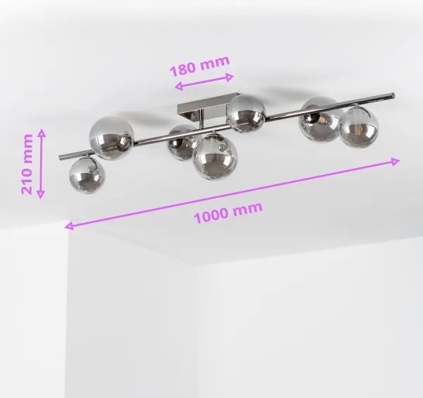 Lustră LED aplicată Brilagi MILLA 7xG9/3W/230V crom lucios/fumuriu