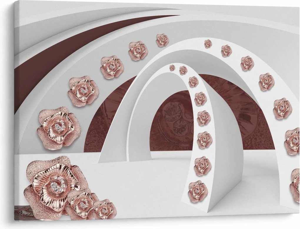Tablou - Arcade 3D cu flori (70x50 cm)