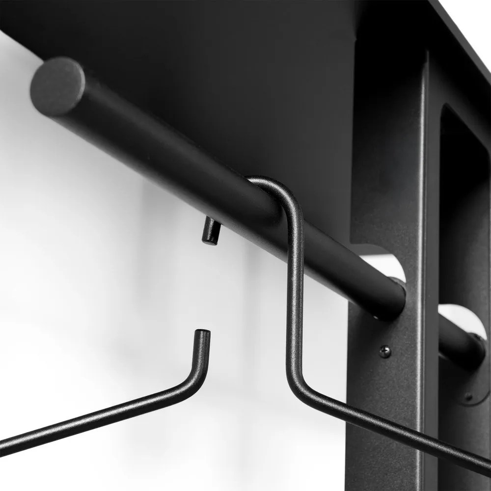 Cuier de perete negru cu raft din oțel 100 cm Luno Large – Spinder Design