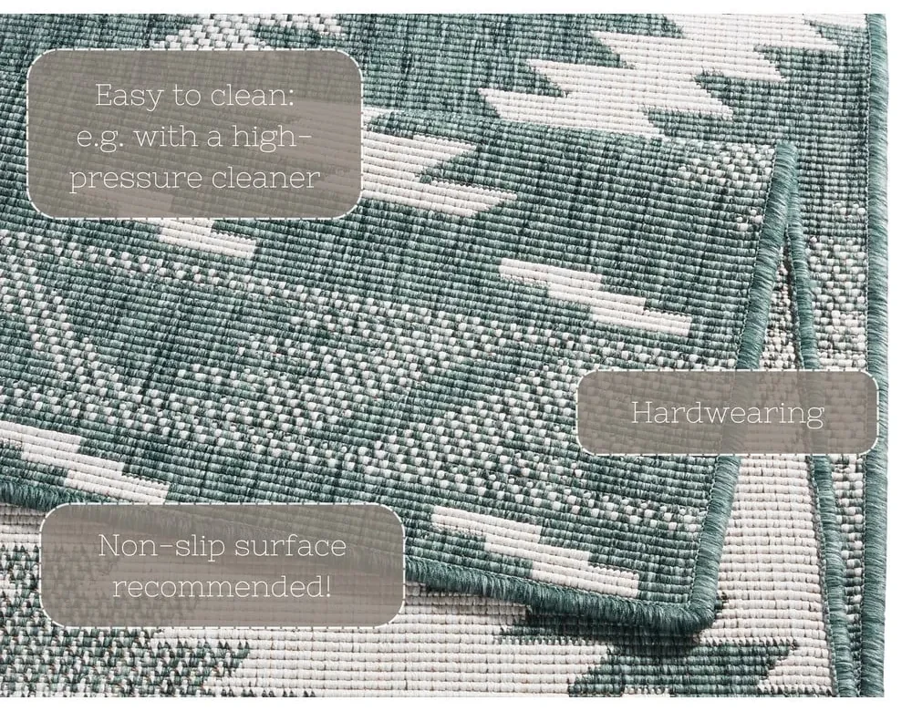 Covor adecvat pentru exterior NORTHRUGS Malibu, 250 x 80 cm, verde-crem