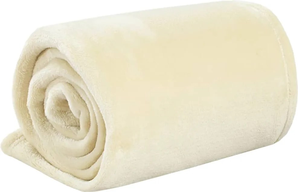 vidaXL Pătură, crem, 130x170 cm, poliester