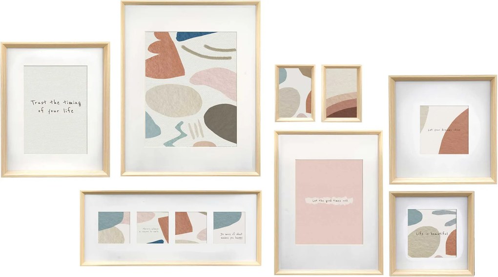 Set rame foto de perete MURAL, 8 rame de diferite dimensiuni