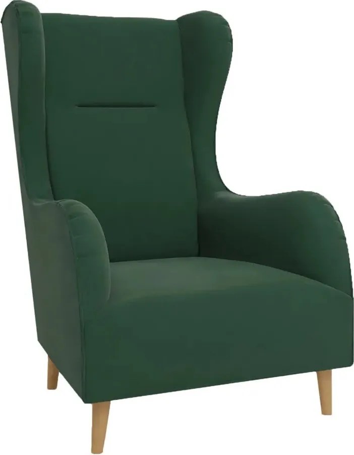 Fotoliu wing verde cu tapițerie din catifea Carole – Ropez