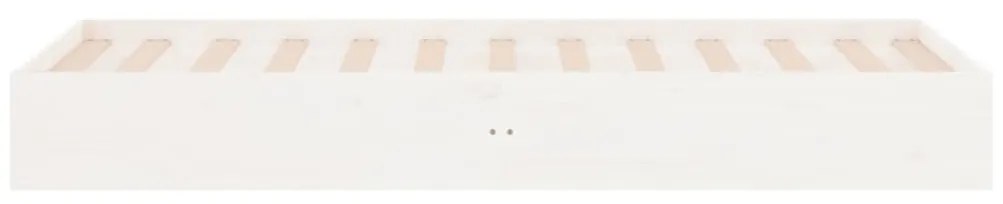 Cadru de pat mic Single 2FT6, alb, 75x190 cm, lemn masiv Alb, 75 x 190 cm