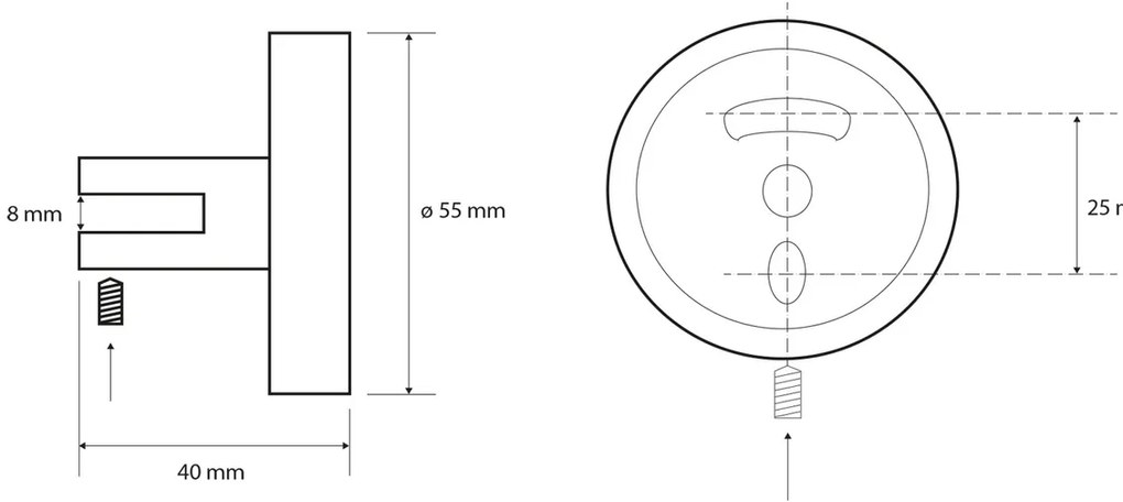 SAPHO XR009 X-Round suporturi pentru rafturi dinsticlă 8 mm, argintiu