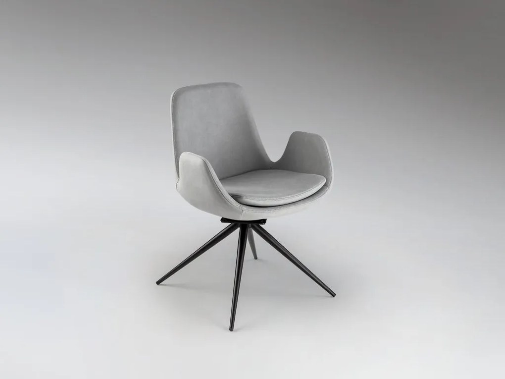 Scaun pivotant dining design elegant Zuna gri