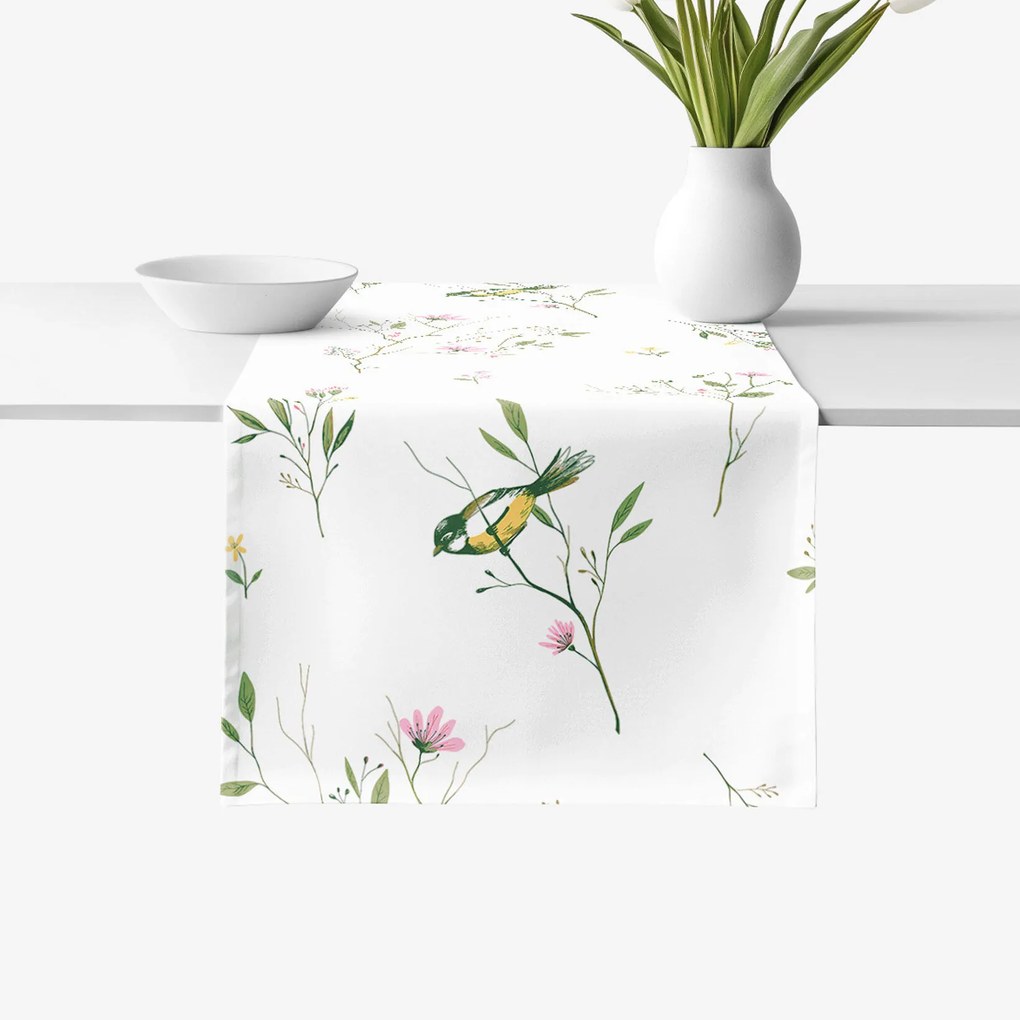 Goldea napron de masă 100% bumbac - viața în natură 35x180 cm