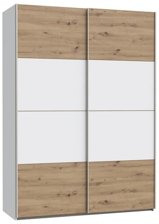 Dulap pentru haine KARO 150x210 cm alb/stejar artisan