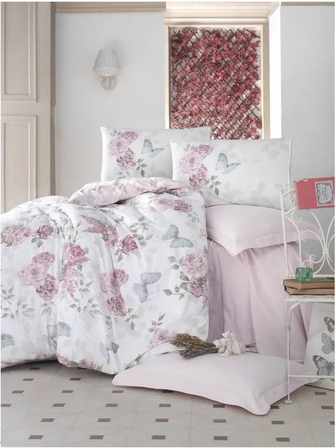 Set lenjerie de pat din bumbac pentru pat dublu Ranforce Rosell 200 x 220 cm